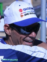 2007 Red Bull U.S. Grand Prix - AMA Superbike - Aaron Yates (II): Aaron Yates gets a hug after his 3rd place finish for Jordan Suzuki. 2007 Red Bull U.S. Grand Prix - AMA Superbike - Aaron Yates (II): Aaron Yates gets a hug after his 3rd place finish for Jordan Suzuki.
